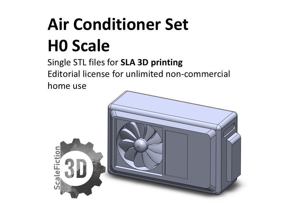 H0 Scale Air Conditioning Units  3D print model_5