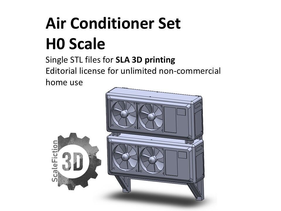 H0 Scale Air Conditioning Units  3D print model_3