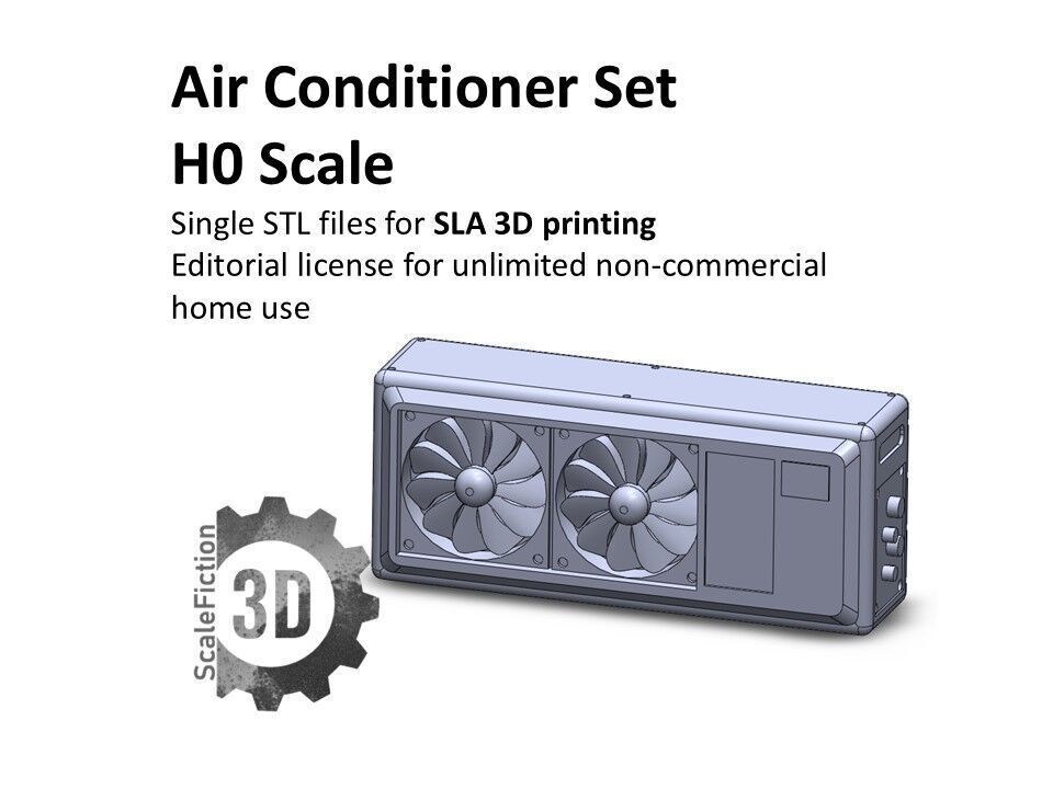 H0 Scale Air Conditioning Units  3D print model_7