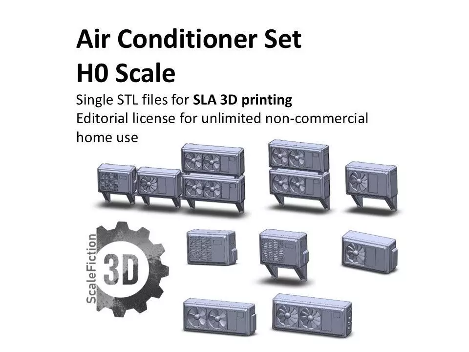 H0 Scale Air Conditioning Units  3D print model_0