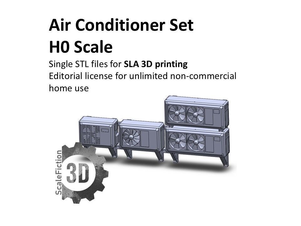 H0 Scale Air Conditioning Units  3D print model_4