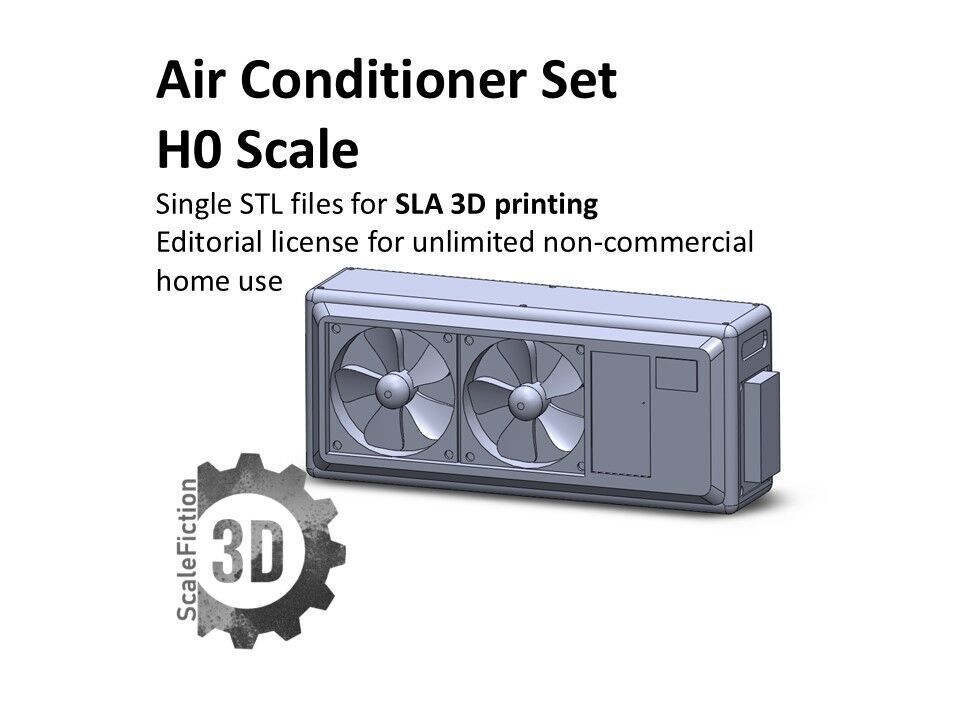 H0 Scale Air Conditioning Units  3D print model_6