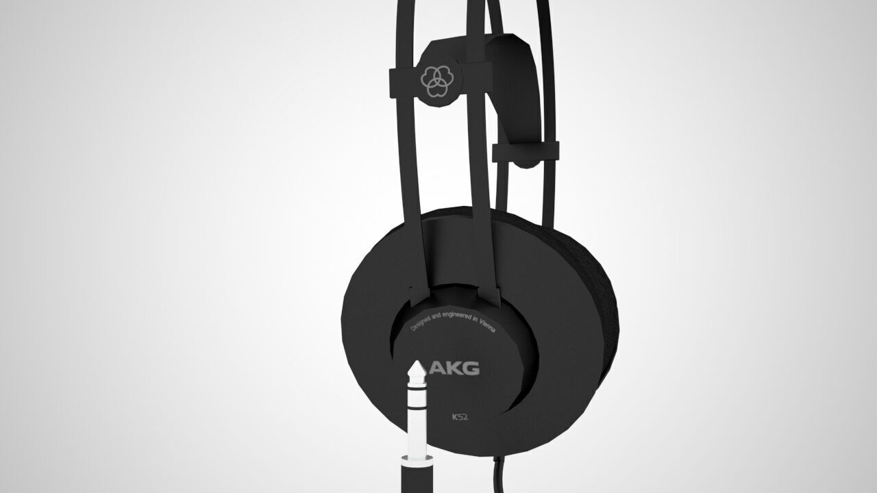 Headphones AKG K52 - C4D VRay 6 3D model_1