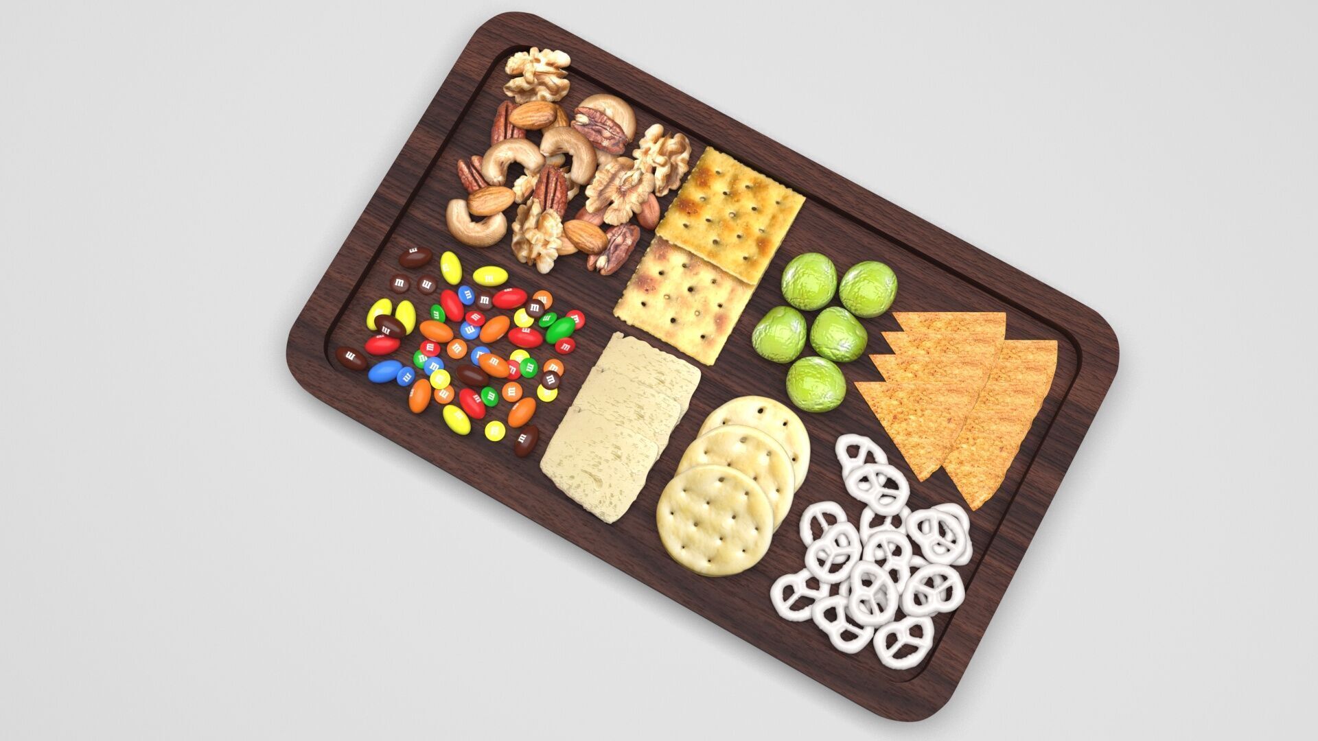 Snacks Platter 3D model_1