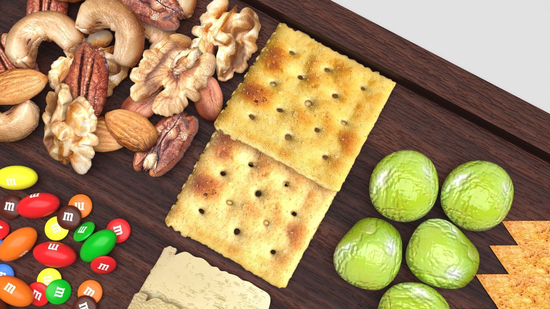 Snacks Platter 3D model_4