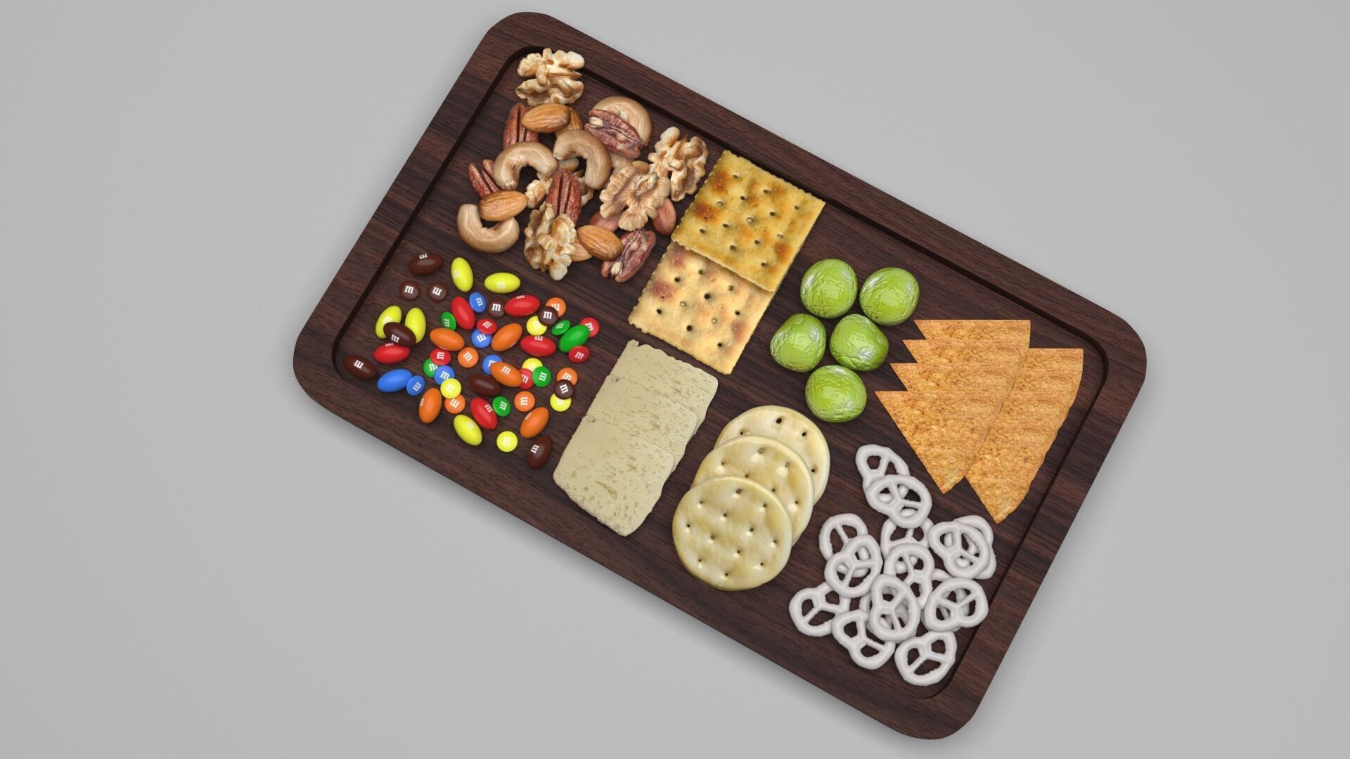 Snacks Platter 3D model_2