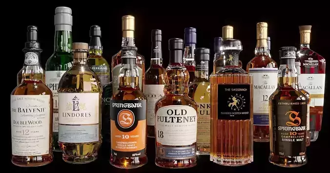 WHISKEY AND BOTTLE COLLECTION NO4 A 3D model