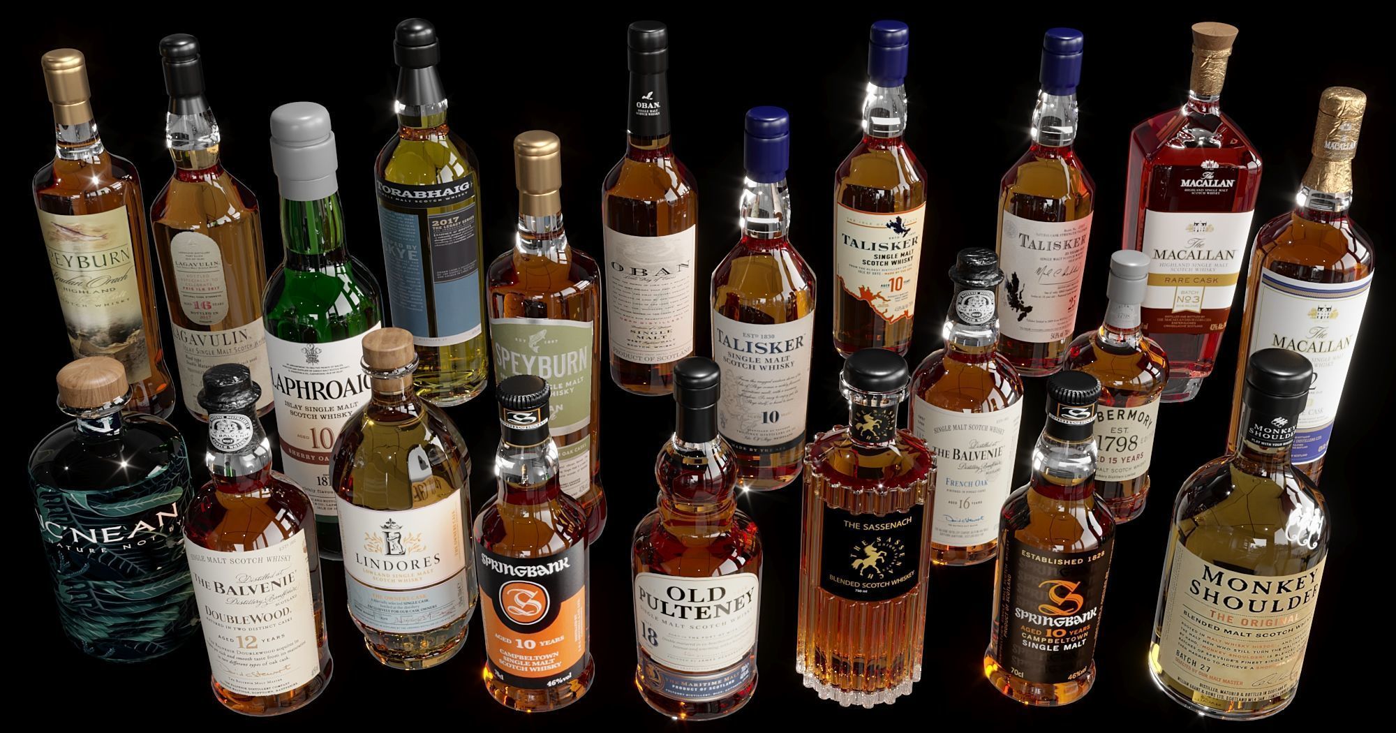 WHISKEY AND BOTTLE COLLECTION NO4 A 3D model_2