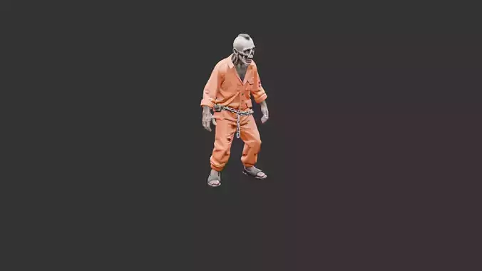 Prisoner Zombie Low-poly 3D model