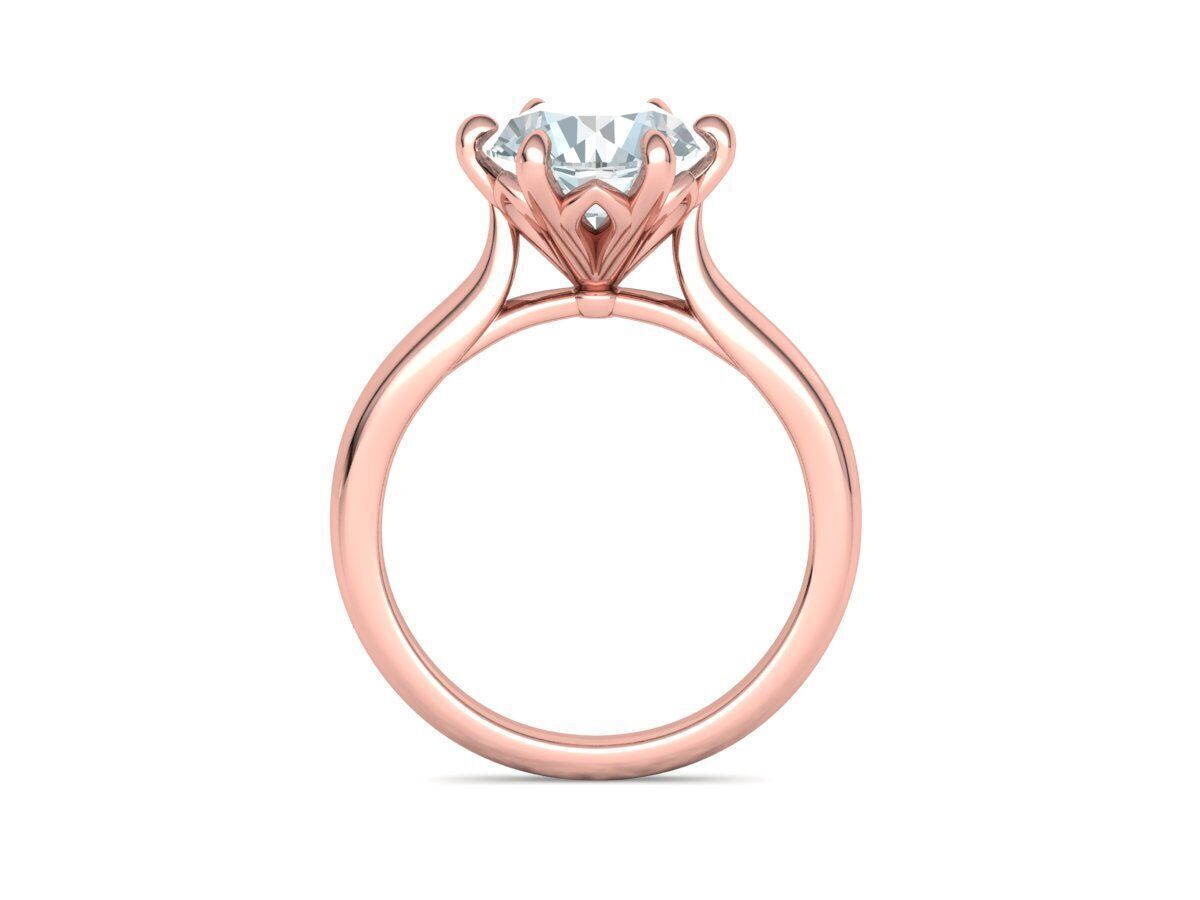 Solitaire Engagement Ring 9mm stone printable 3dmodel  3D print model_14