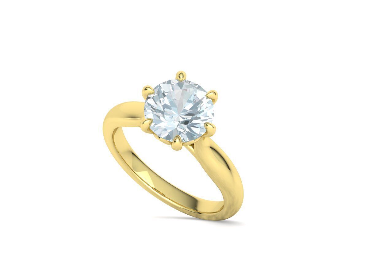 Solitaire Engagement Ring 9mm stone printable 3dmodel  3D print model_30