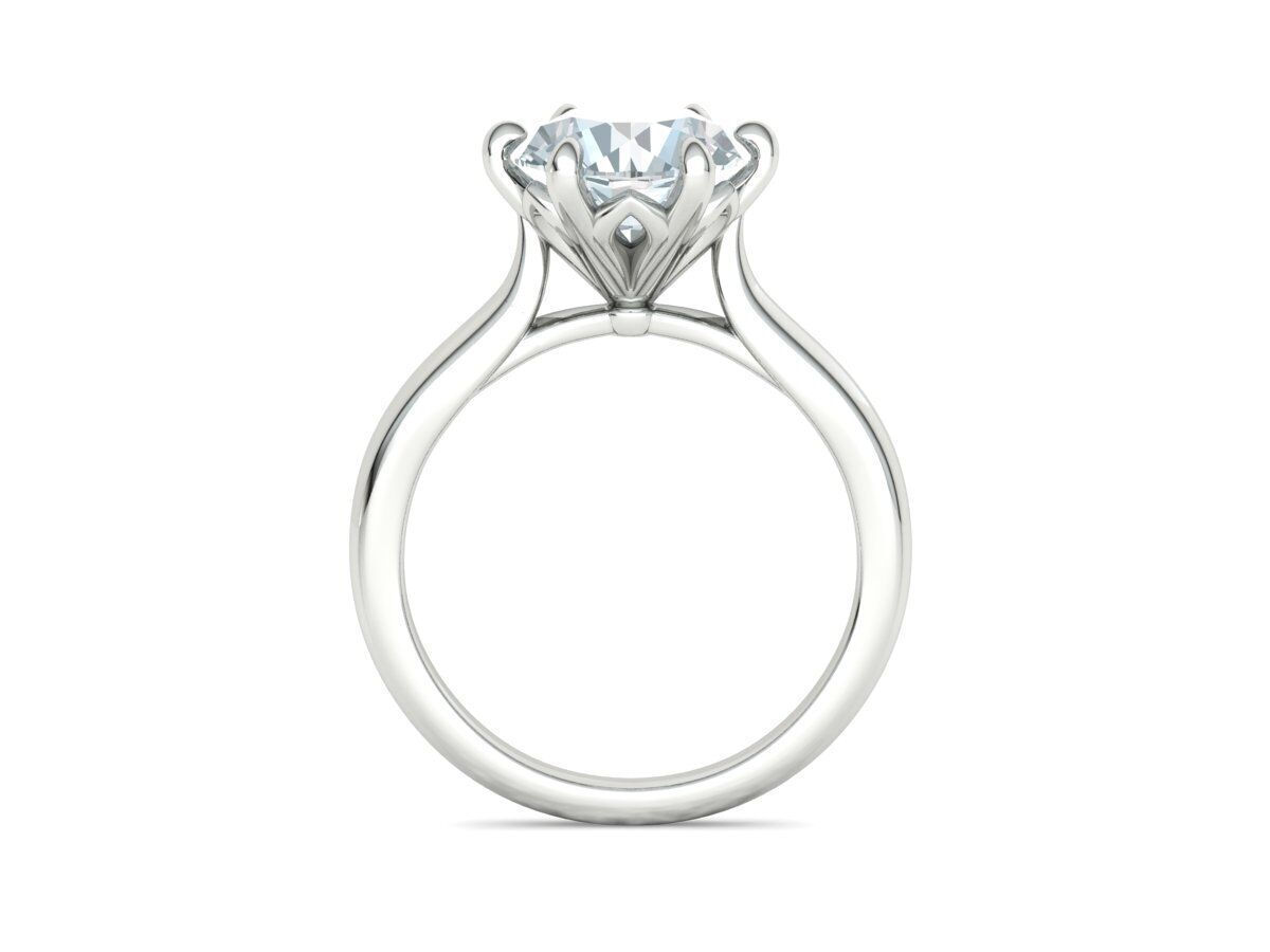 Solitaire Engagement Ring 9mm stone printable 3dmodel  3D print model_16