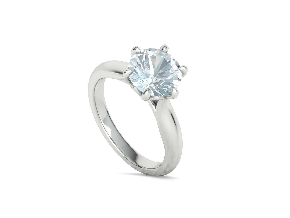 Solitaire Engagement Ring 9mm stone printable 3dmodel  3D print model_34