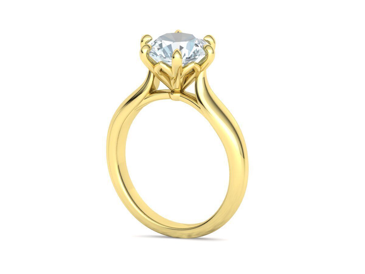 Solitaire Engagement Ring 9mm stone printable 3dmodel  3D print model_18