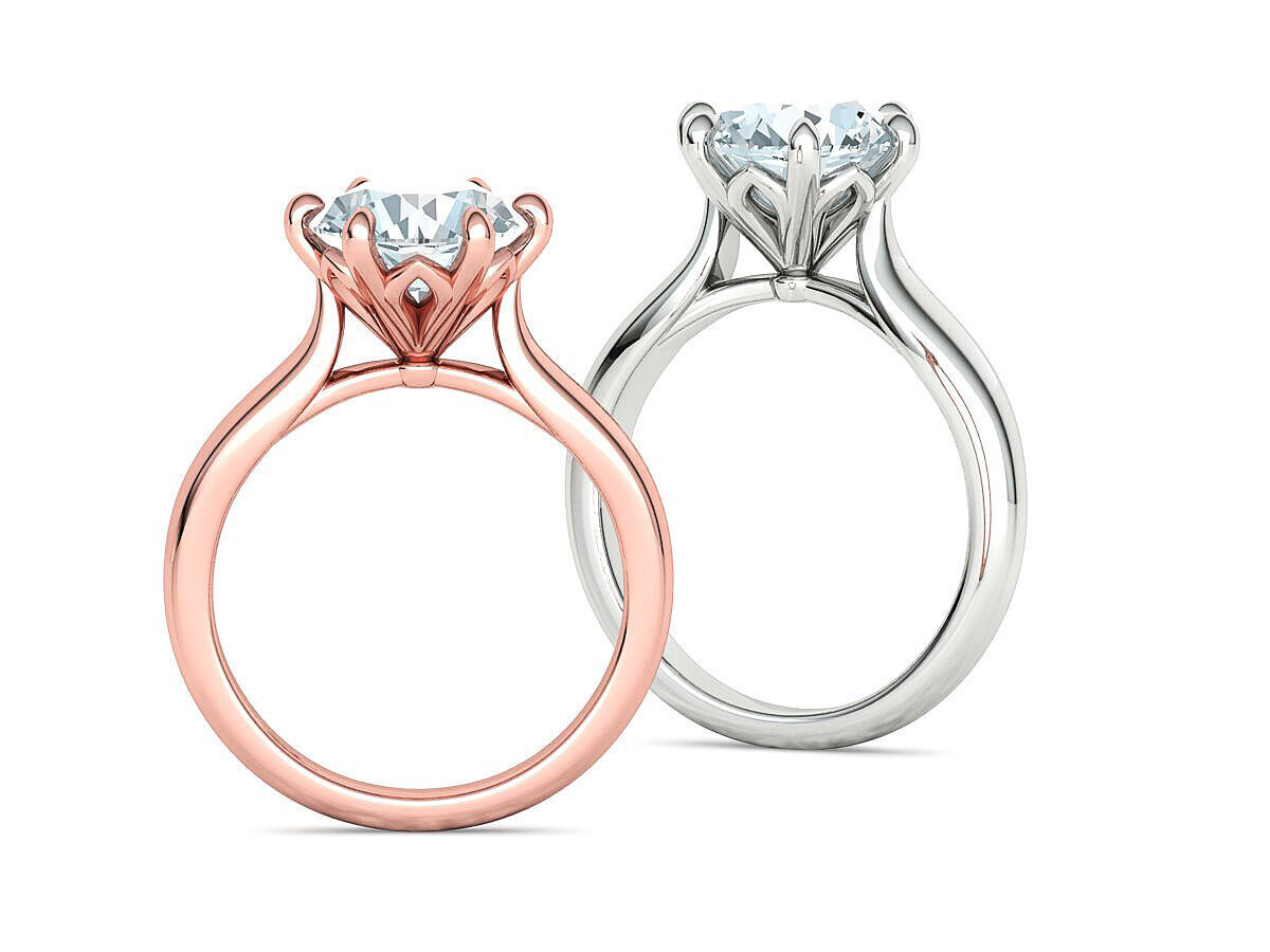 Solitaire Engagement Ring 9mm stone printable 3dmodel  3D print model_3