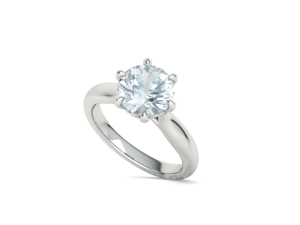 Solitaire Engagement Ring 9mm stone printable 3dmodel  3D print model_31