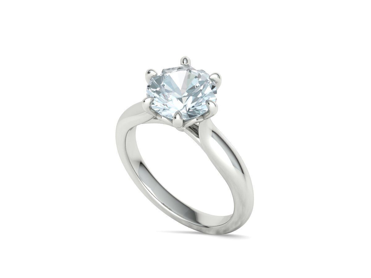 Solitaire Engagement Ring 9mm stone printable 3dmodel  3D print model_28