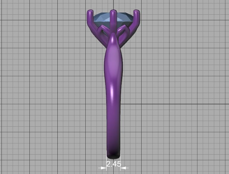 Solitaire Engagement Ring 9mm stone printable 3dmodel  3D print model_41