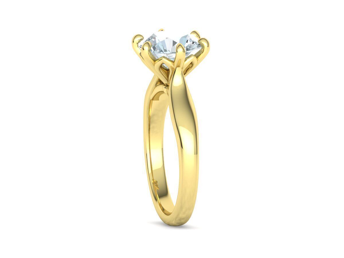 Solitaire Engagement Ring 9mm stone printable 3dmodel  3D print model_21