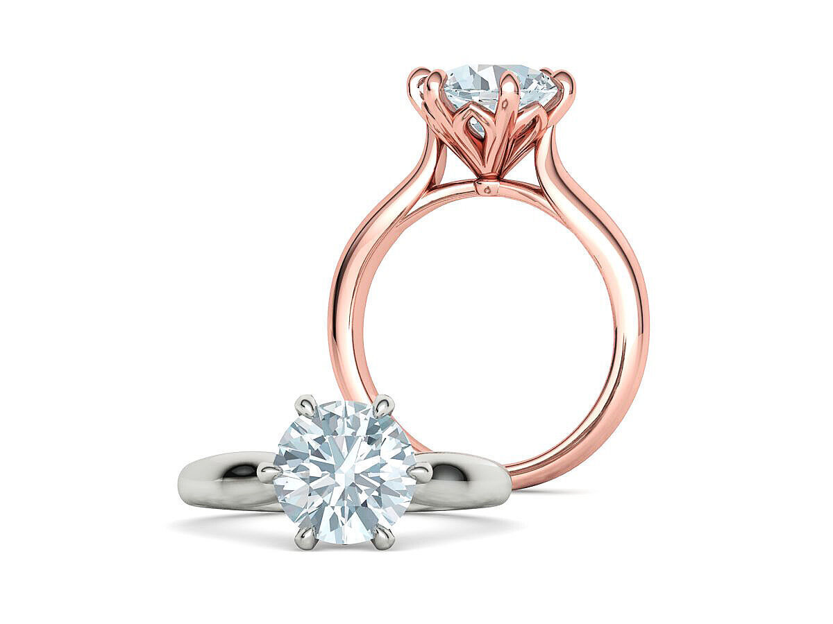Solitaire Engagement Ring 9mm stone printable 3dmodel  3D print model_2