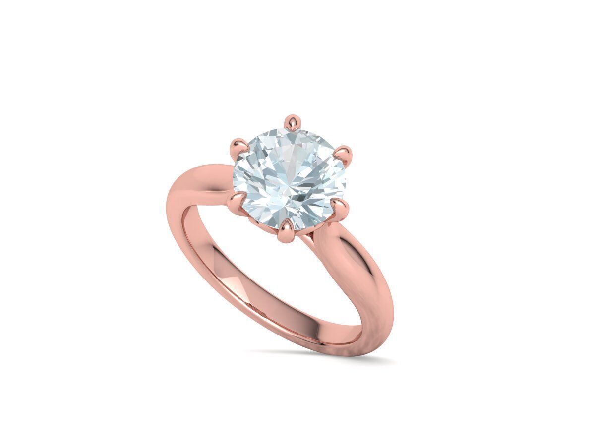 Solitaire Engagement Ring 9mm stone printable 3dmodel  3D print model_29