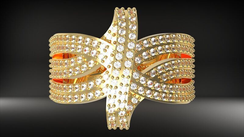jewellry  Crossover Ring 3D print model_3