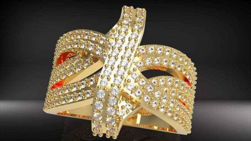 jewellry  Crossover Ring 3D print model_2