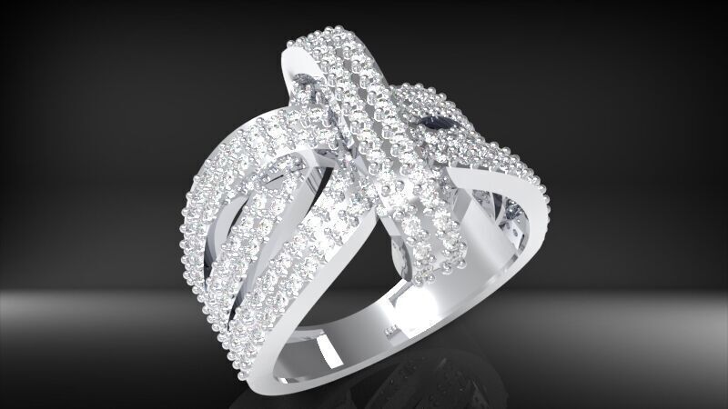 jewellry  Crossover Ring 3D print model_1