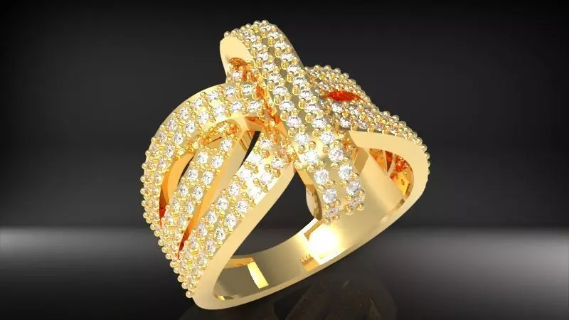 jewellry  Crossover Ring 3D print model_0