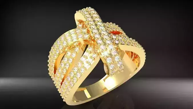 jewellry  Crossover Ring 3D print model