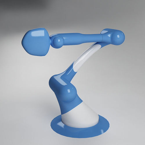 Industrial Robot arm joint  blue and white 3D model