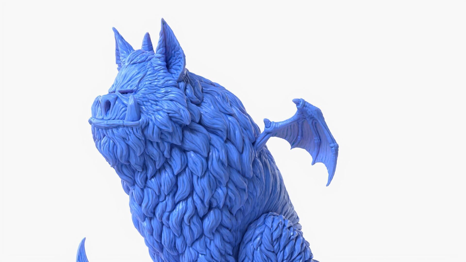 Gargoyle Creature Sculpture 3D print model_6