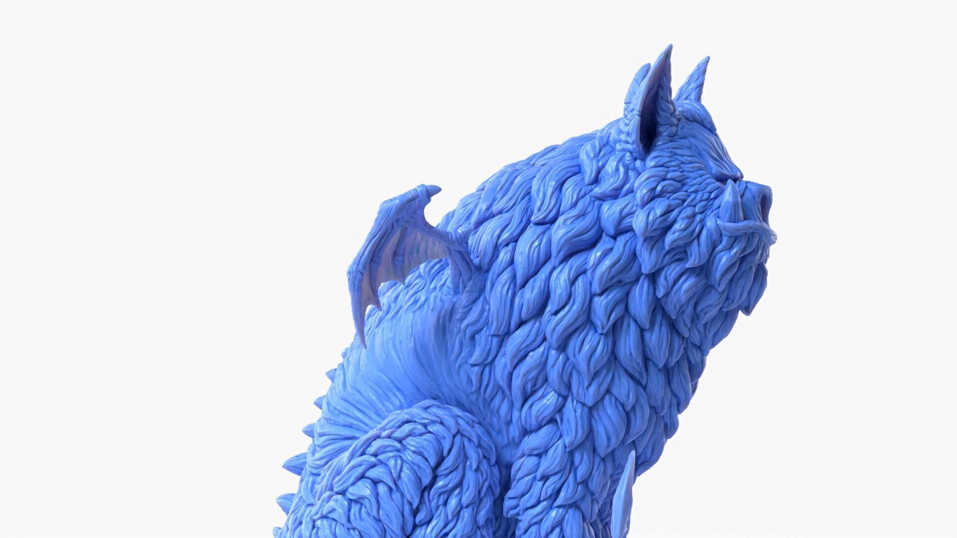 Gargoyle Creature Sculpture 3D print model_5