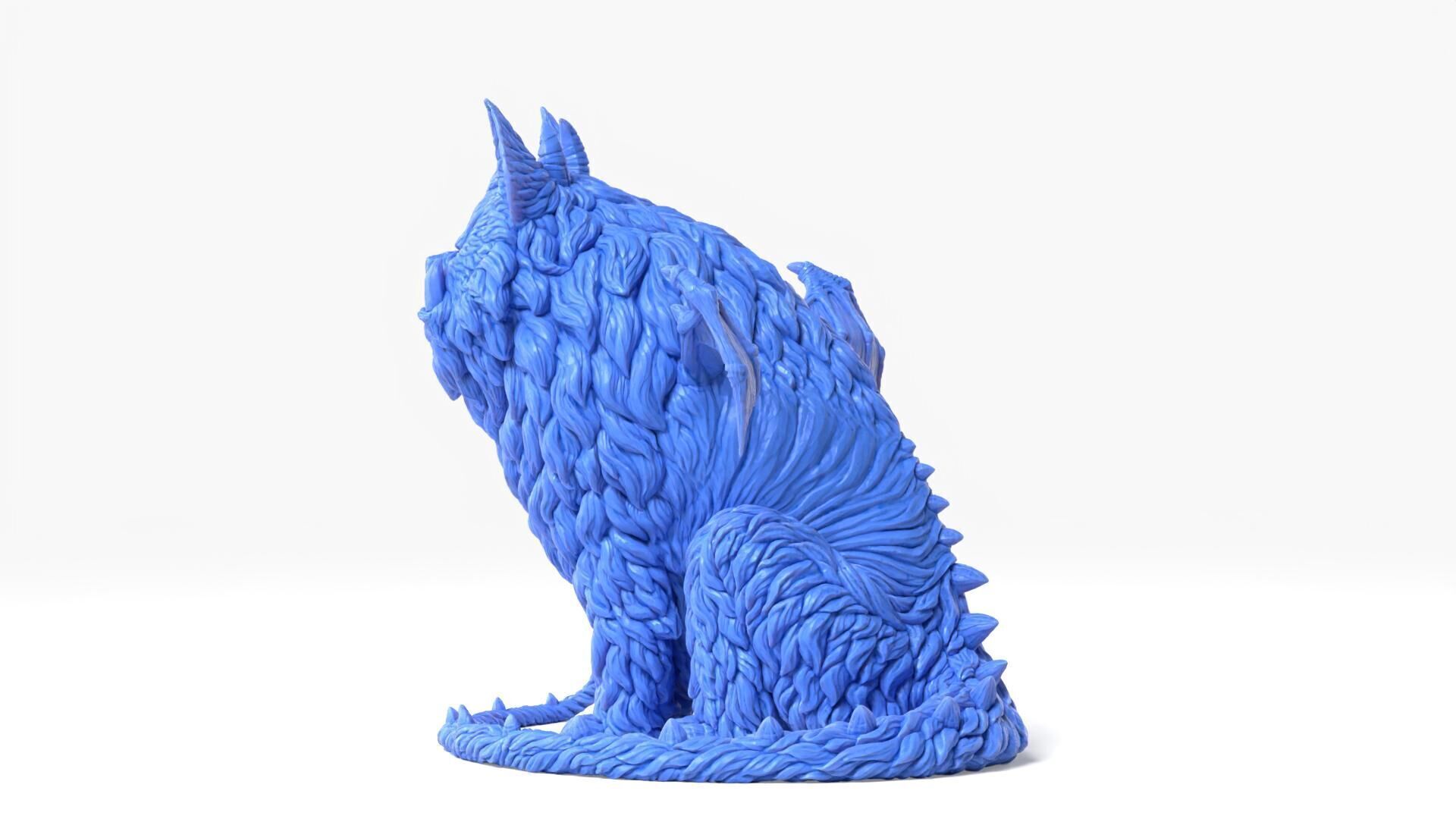 Gargoyle Creature Sculpture 3D print model_4