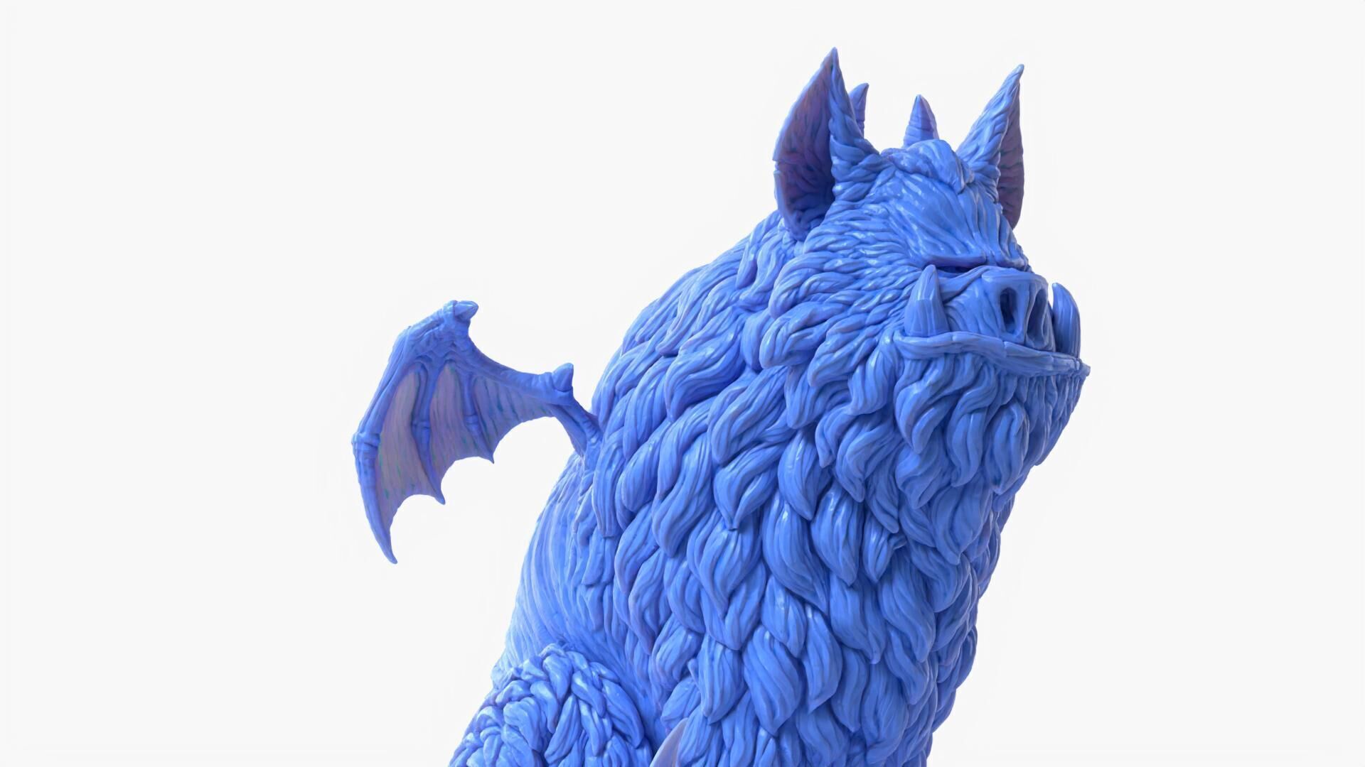 Gargoyle Creature Sculpture 3D print model_2