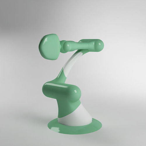 Industrial Robot arm joint green and white 3D model