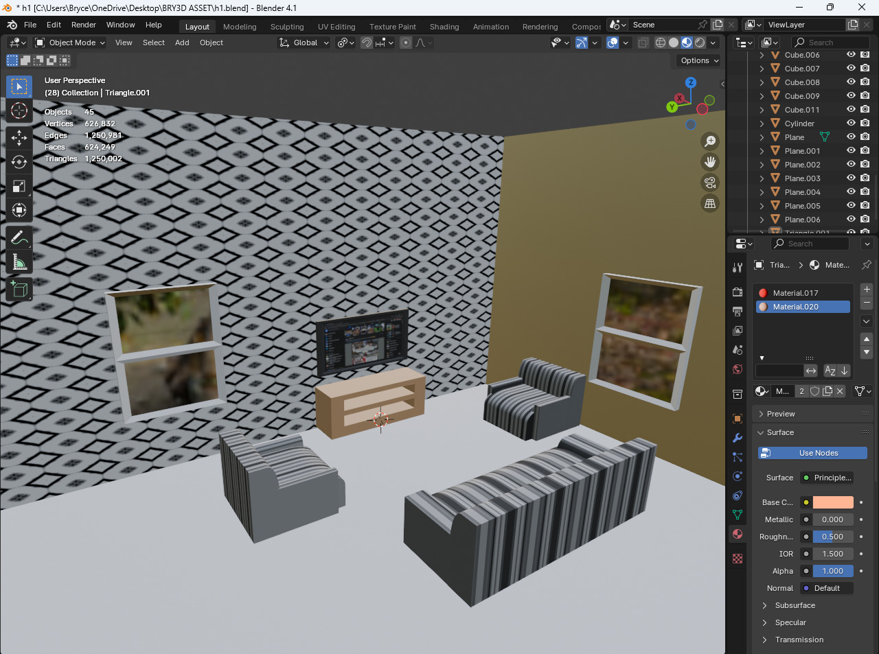 3d simple house free Free low-poly 3D model_6