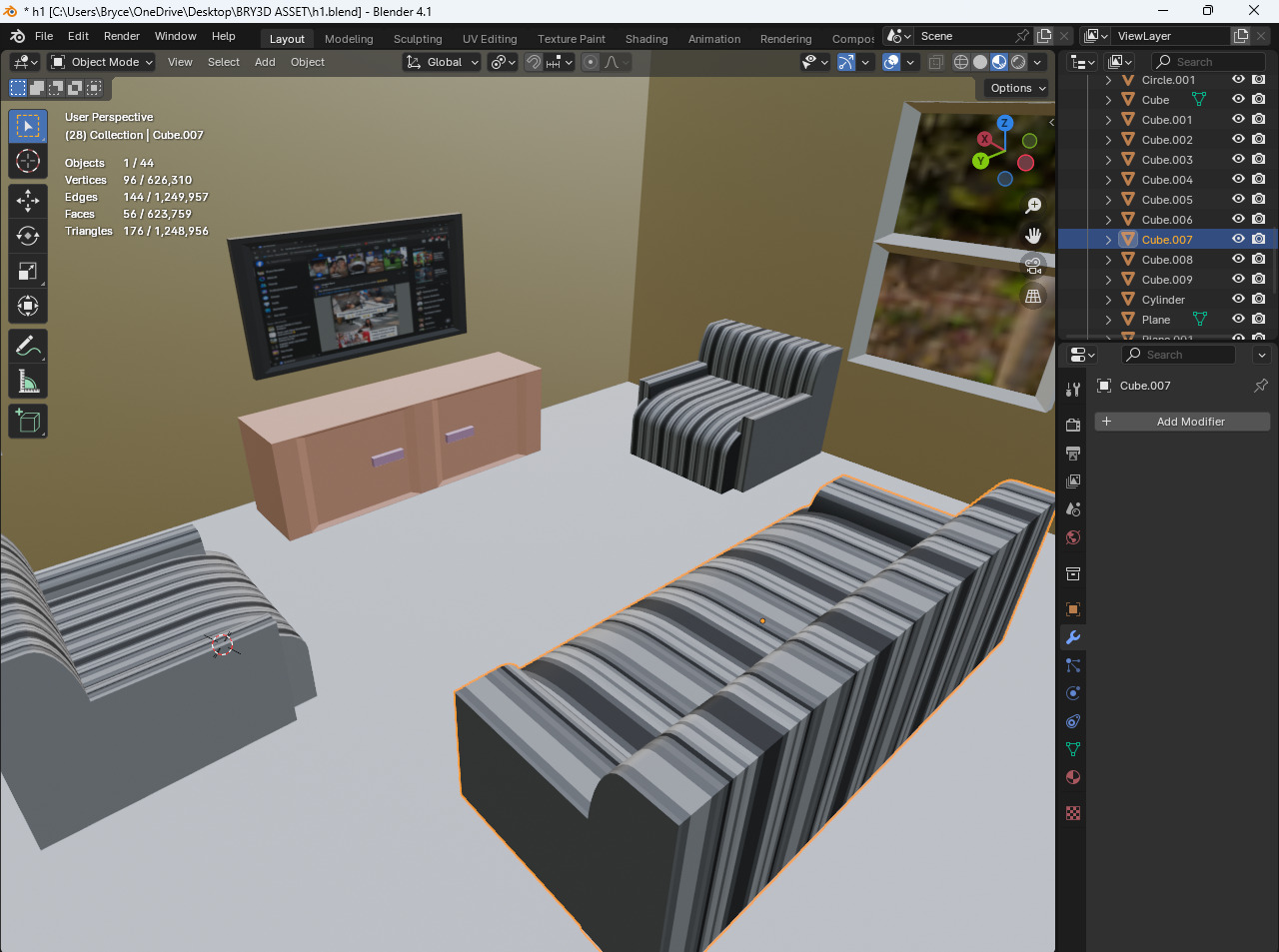 3d simple house free Free low-poly 3D model_2