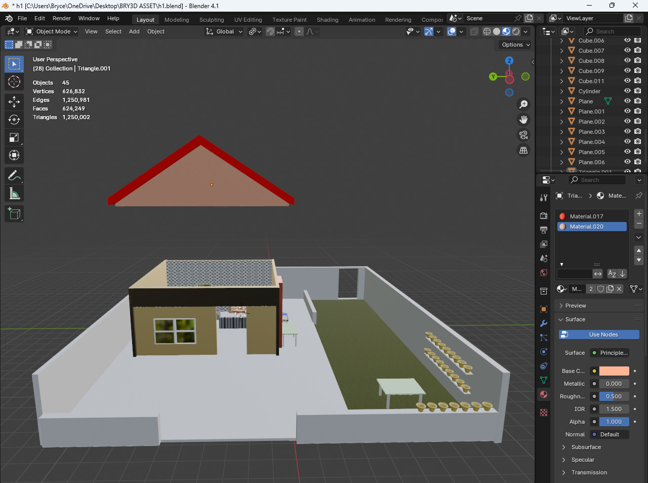 3d simple house free Free low-poly 3D model_5