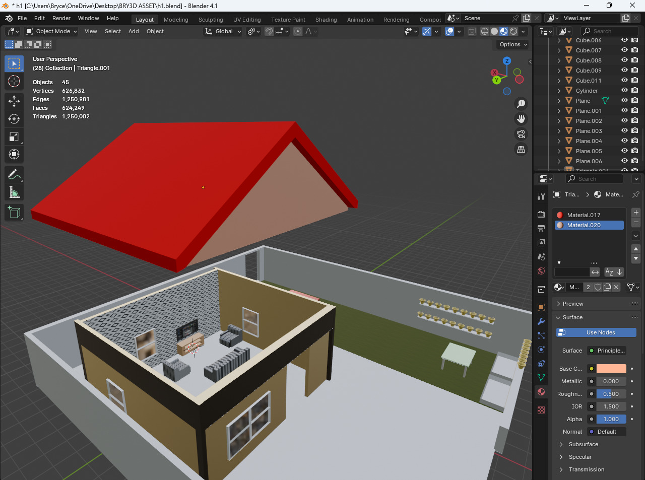 3d simple house free Free low-poly 3D model_3