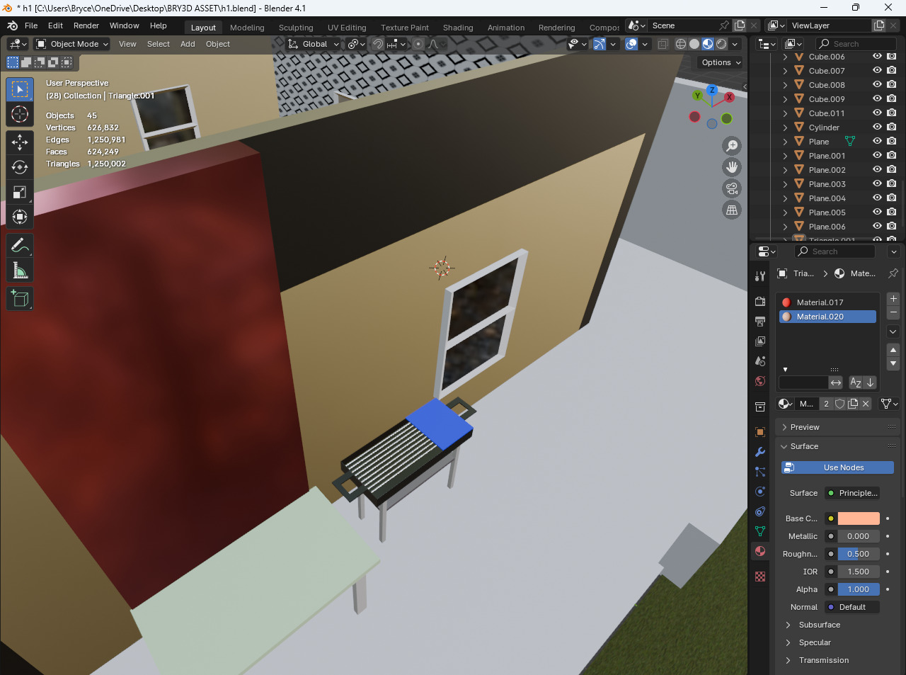 3d simple house free Free low-poly 3D model_4