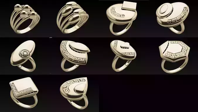 10 Light Nostone Ring 3d Print Ready
