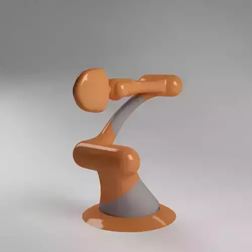 Industrial Robot arm joint orange and gray 3D model