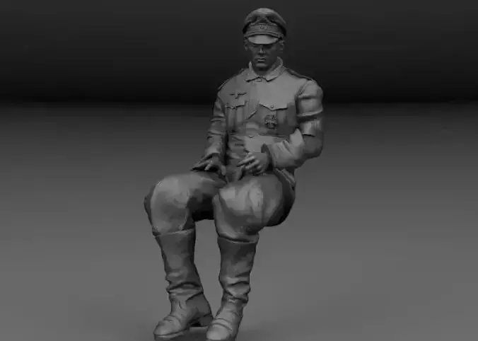 WW2 GERMAN OFFICER SEATED