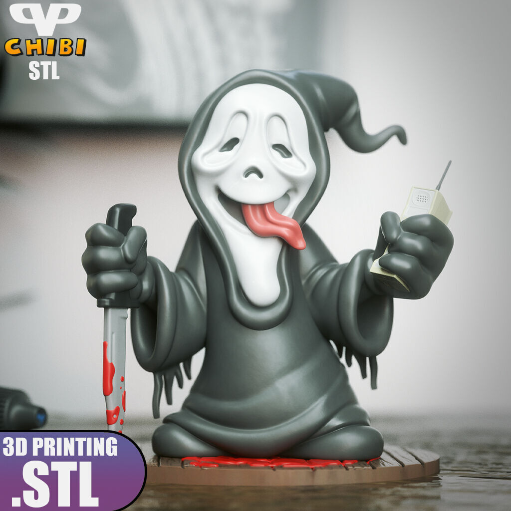 Ghostface Chibi STL for 3D Printing ChibiSTL 3DXM 3D print model_2