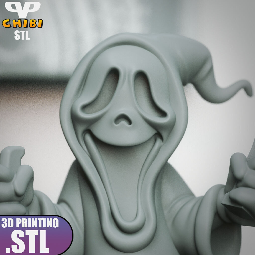 Ghostface Chibi STL for 3D Printing ChibiSTL 3DXM 3D print model_12