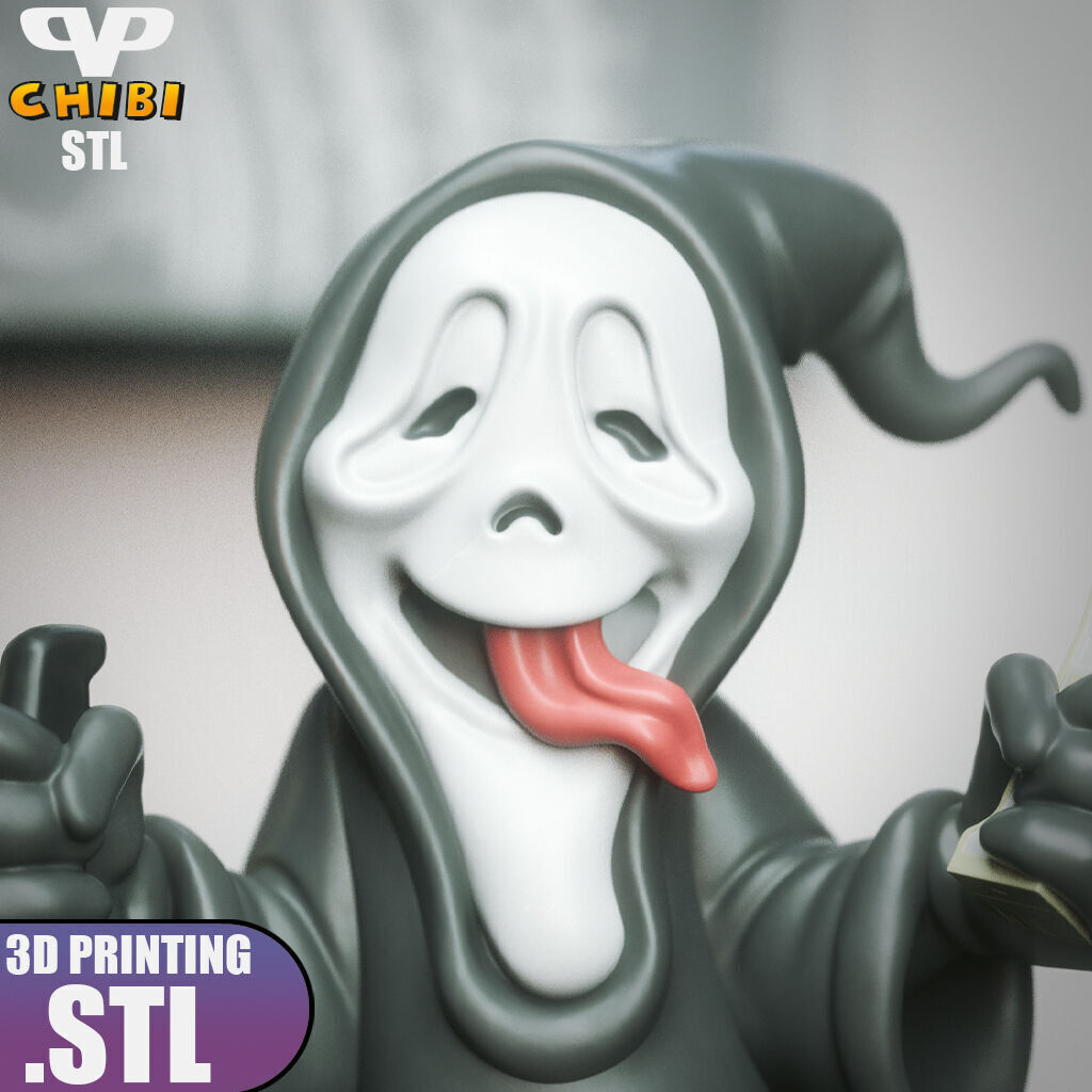 Ghostface Chibi STL for 3D Printing ChibiSTL 3DXM 3D print model_3