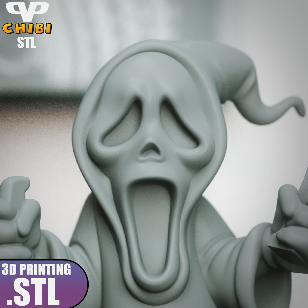 Ghostface Chibi STL for 3D Printing ChibiSTL 3DXM 3D print model_8