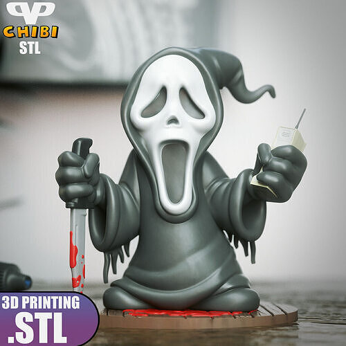 Ghostface Chibi STL for 3D Printing ChibiSTL 3DXM 3D print model