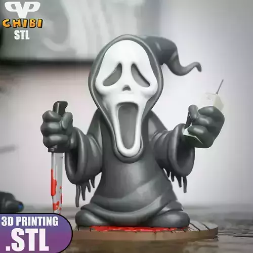 Ghostface Chibi STL for 3D Printing ChibiSTL 3DXM 3D print model